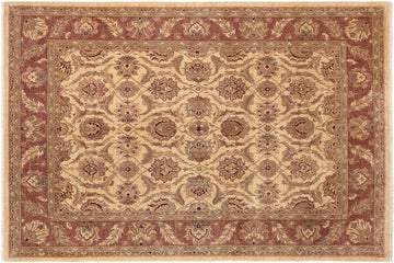 handmade Traditional Kafkaz Chobi Ziegler Beige Brown Hand Knotted RECTANGLE 100% WOOL area rug 8 x 10